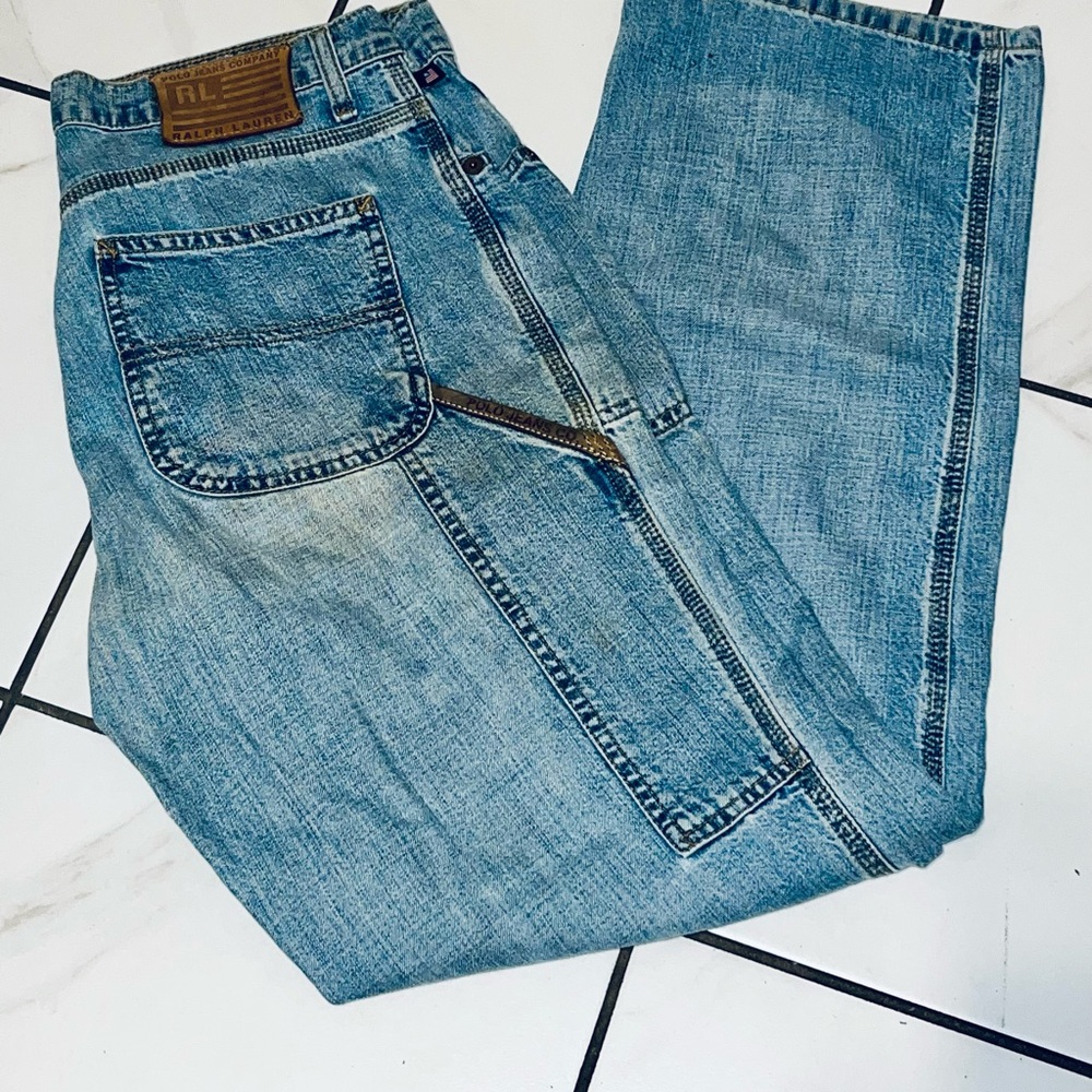 Vintage Polo RL Cargo Relaxed Fit Blue Jeans